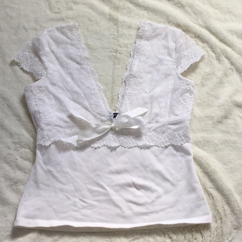 Boston Proper lace and spandex top